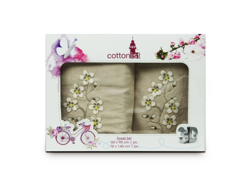 Комплект полотенец Cottonist 3D Kadife в коробке 8414-14-1