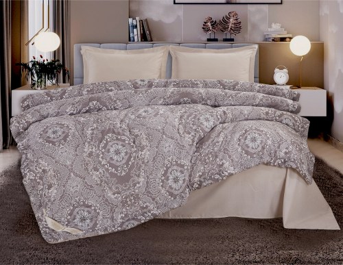 Комплект постельного белья с одеялом Цейлон (капучино), евро Казанова