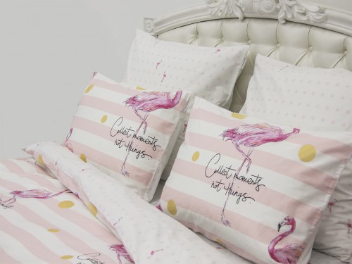 Комплект постельного белья Солнечный Фламинго, евро