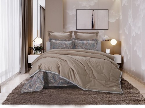 Комплект постельного белья с одеялом Агатти (капучино) Cotton, полуторный Казанова