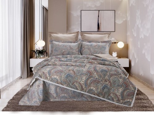 Комплект постельного белья с одеялом Агатти (капучино) Cotton, евро