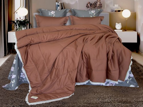 Комплект постельного белья с одеялом Шардоне (корал) Egypt Cotton, евро Казанова