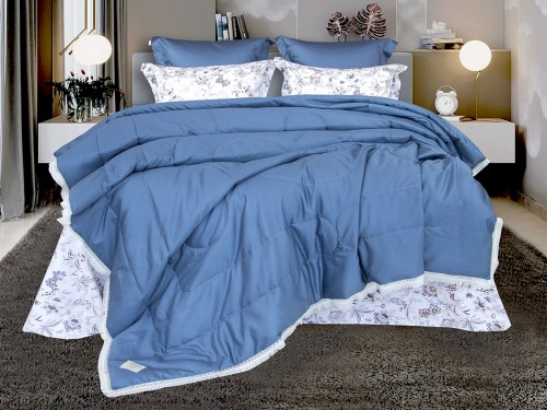 Комплект постельного белья с одеялом Люпин (деним) Egypt Cotton, евро Казанова