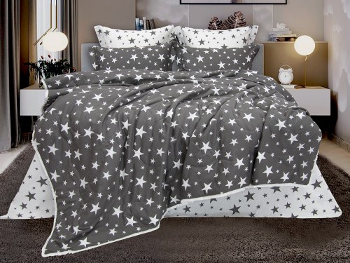 Комплект постельного белья с одеялом Star (кофе/молоко) Print Cotton, евро Казанова