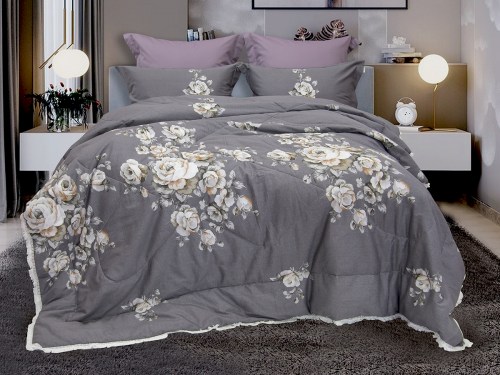Комплект постельного белья с одеялом Флоранс (мокко) Cotton, евро Казанова