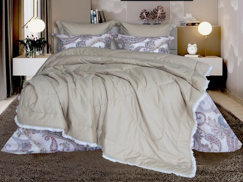 Комплект постельного белья с одеялом Борджия (латте) Cotton, евро Казанова