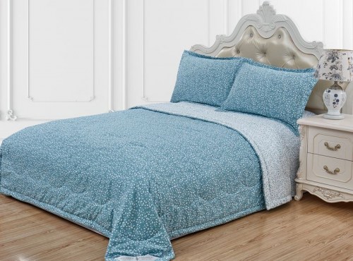 Постельные наборы Комплект постельного белья с одеялом Велия (мави), семейный Семейный