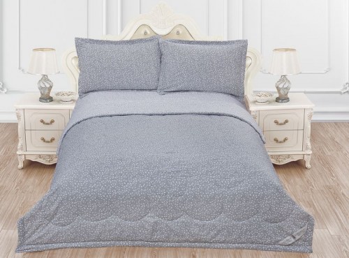 Комплект постельного белья с одеялом Велия (графит), Евро Казанова