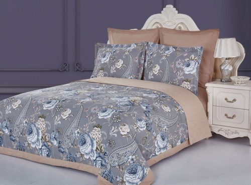 Комплект постельного белья с одеялом Аструм (капучино), евро Казанова
