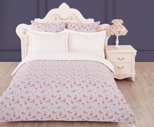 Комплекты постельного белья Розовый фламинго 1.5 спальный Казанова