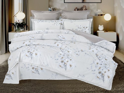 Комплект постельного белья с одеялом Вилма (бежевый) Cotton, евро