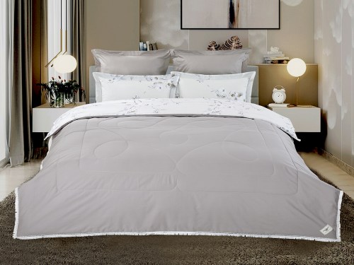 Комплект постельного белья с одеялом Вилма (бежевый) Cotton, евро