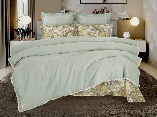 Комплект постельного белья с одеялом Орсэ (мятный жемчуг) Cotton к-т, евро Казанова