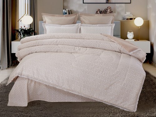 Комплект постельного белья с одеялом Массимо (бежевый) Cotton, евро