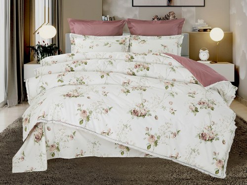 Комплект постельного белья с одеялом Пенелопа (старо-розовый) Cotton, Евро
