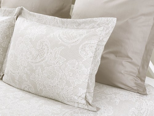 Комплект постельного белья с одеялом Маура (жемчужно бежевый) Cotton, евро